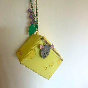 Betsey Johnson cheese wedge wristlet/purse  rare